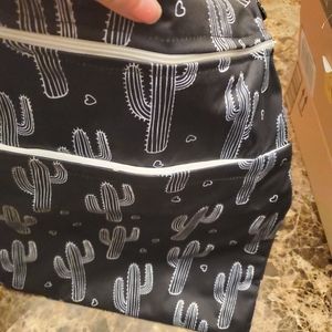 Black and White Cactus Print Reusable Wet Bag